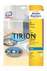 Этикетки самоклеящиеся для лазерной печати Avery Zweckform CD/DV C9660-25 A4, 196 г/м2, 25 л, покрытие супер глянец, белый