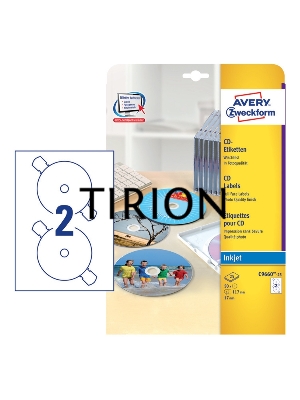 Этикетки самоклеящиеся для лазерной печати Avery Zweckform CD/DV C9660-25 A4, 196 г/м2, 25 л, покрытие супер глянец, белый