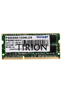 Оперативная память Patriot, DDR3L, 8GB (1x8 GB), 1600 MHz, CL11, SO-DIMM