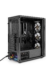 Компьютерный корпус Miditower ExeGate EVO-5001A-EVO800 (ATX, БП EVO800RGB с вент. 12 см, 2*USB+1*USB3.0+HD Audio, черный, 3 вент.12см с RGB подсветкой, боковая панель - закаленное стекло)