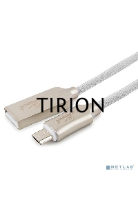 Кабель USB 2.0 Cablexpert CC-P-mUSB02W-1.8M, AM/microB, серия Platinum, длина 1.8м, белый, блистер