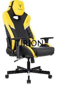 Кресло игровое Knight Thunder 5X черный/желтый эко.кожа крестов. металл