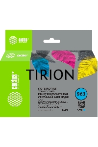 Картридж струйный Cactus CS-3JA23AE 963 голубой пигментный (11 мл) для HP OfficeJet 9010/9012/9013/9014/9015/9016/9019/9020/90254