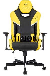 Кресло игровое Knight Thunder 5X черный/желтый эко.кожа крестов. металл