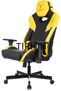 Кресло игровое Knight Thunder 5X черный/желтый эко.кожа крестов. металл