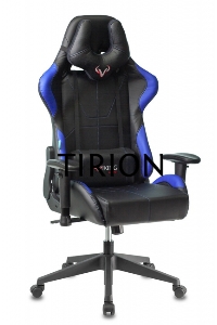 Кресло игровое Бюрократ VIKING 5 AERO BLUE черный/синий искусственная кожа