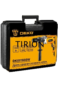 Дрель Deko DKID1500W, 1500 Вт, сетевая, ударная