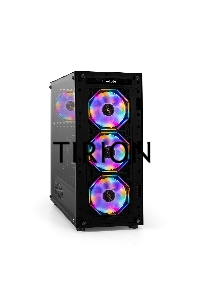 Компьютерный корпус Miditower ExeGate i3 BASE-EVO800 (ATX, БП EVO800RGB с вент. 12 см, с окном, 1*USB+1*USB3.0, аудио, 4 вент. 12см с RGB подсветкой)