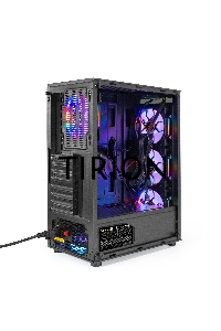 Компьютерный корпус Miditower ExeGate i3 BASE-EVO800 (ATX, БП EVO800RGB с вент. 12 см, с окном, 1*USB+1*USB3.0, аудио, 4 вент. 12см с RGB подсветкой)