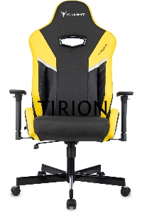 Кресло игровое Knight Thunder 5X черный/желтый эко.кожа крестов. металл