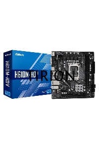 Материнская плата ASRock H610M-HDV, LGA 1700, Intel H610, 2xDDR4, 4xSATA, 1xPCIe 4.0 x16, 1xPCIe x1, 1xHDMI, 1xDP, 1xVGA, 1x 1Gb LAN, 2xUSB-A 3.2 Gen 1, 4xUSB-A 2.0, 3x3.5 мм, 7.1, mATX