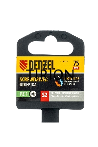 Отвертка, PZ1x75 мм, S2, 3к рукоятка Denzel