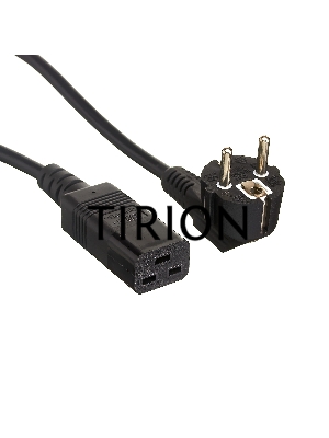 Кабель питания ExeGate Power PC19-5P (Евровилка Schuko->С19) VDE-250V-3*1.5-CU, черный, 16А, 5м