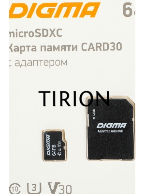 Флеш карта microSDXC 64Gb Class10 Digma CARD30 + adapter