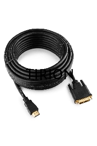 Кабель HDMI-DVI Cablexpert CC-HDMI-DVI-10MC, 19M/19M, single link, медь, позол.разъемы, экран, 10м, черный, пакет