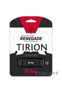 Накопитель SSD M.2 Kingston 1000Gb Fury Renegade <SFYRS/1000G> (PCI-E 4.0 x4, up to 7300/6000Mbs, 1000000 IOPS, 3D TLC, NVMe, 1000TBW, Phison E18, 22х80mm, LP graphen heatsink)