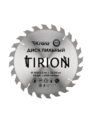 Диск пильный 305 мм х 24 зуб х 32/30 мм Kranz