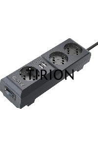 Сетевой фильтр Surge protector Pilot 3G 3xGP euro outlets, 10А/2.2кВа, 2xUSB, 7m, черный