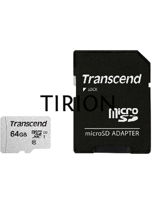 Флеш карта Micro SecureDigital 64Gb Transcend Class 10 TS64GUSD300S-A{MicroSDXC Class 10 UHS-I, SD adapter}