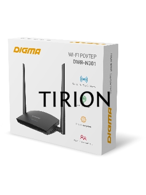 Роутер беспроводной Digma DWR-N301 N300 10/100BASE-TX черный (упак.:1шт)