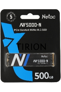 Накопитель SSD Netac NV5000 Pro, 500GB, M.2 2280, PCIe 4.0 x4, NVMe, R/W 4800/2700, с радиатором