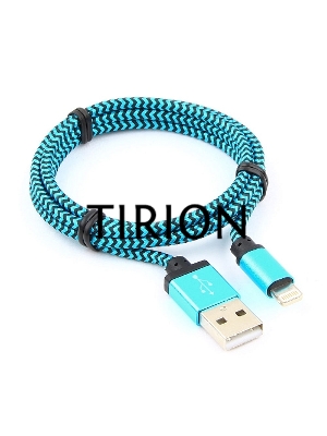 Кабель USB 2.0 Cablexpert CC-ApUSB2bl1m, AM/Lightning 8P, 1м, нейлоновая оплетка, алюминиевые разъемы, синий, пакет