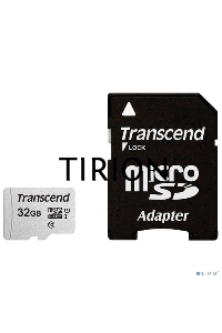 Флеш карта Micro SecureDigital 32Gb Transcend TS32GUSD300S-A{MicroSDHC Class 10 UHS-I, SD adapter}