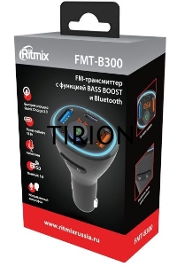Автомобильный FM-модулятор Ritmix FMT-B300 черный BT USB (80000849)
