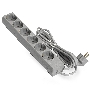 Удлинитель ExeGate ECE-6-3G (EX285832RUS), серый, 3 м, евровилка с заземлением, 6 евророзеток с заземлением, 2200 Вт