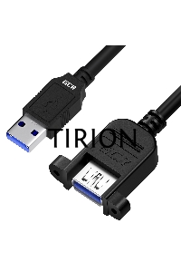 Удлинитель GCR 2.0m USB 3.0, AM/AF крепление под винт, черный, GCR-53902