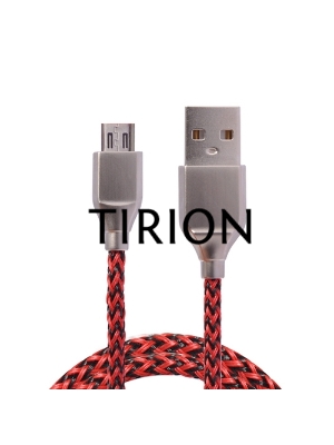 Кабель USB ACD-Titan MicroUSB ~ USB-A Нейлон, 1м, красно-черный (ACD-U927-M1R)