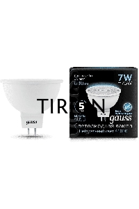 Светодиодная лампа GAUSS 101505207 LED MR16 GU5.3 7W 630lm 4100K 1/10/100