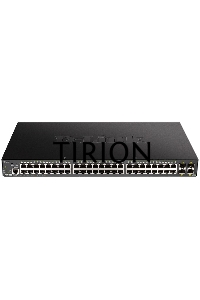 Коммутатор D-Link DGS-1250-52XMP/A1A, L2 Smart Switch with 48 10/100/1000Base-T ports and 4 10GBase-X SFP+ ports (48  PoE ports 802.3af/802.3at (30 W), PoE Budget 370W).16K Mac address, 802.3x Flow Control, 4K