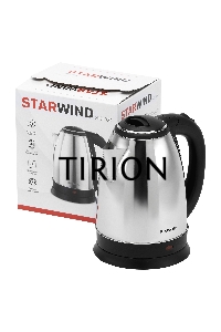 Чайник электрический Starwind SKS1050 1.8л. 1500Вт серебристый/черный (корпус: нержавеющая сталь/пластик)
