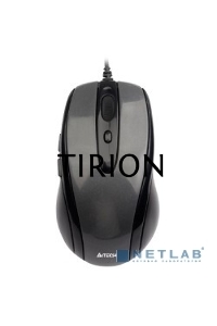 Мышь проводная A4Tech N-708X серый глянец/черный, 1600 dpi, USB, кнопки - 6