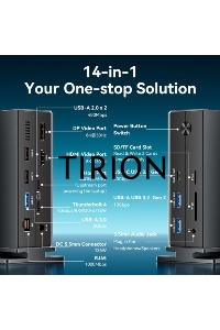 Мультифункциональная док-станция Vention USB Type C 14 в 1 с поддержкой Thunderbolt 4