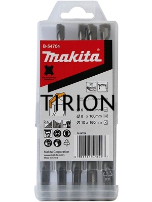 Набор буров Makita B-54704 по бетону/камню (5пред.) для перфораторов