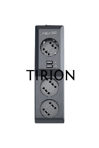 Сетевой фильтр Surge protector Pilot 3G 3xGP euro outlets, 10А/2.2кВа, 2xUSB, 7m, черный