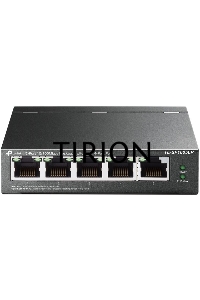 Коммутатор 5-Port 10/100Mbps Unmanaged Switch with 4-Port PoE, meta case, desktop mount, PoE budget 41W.