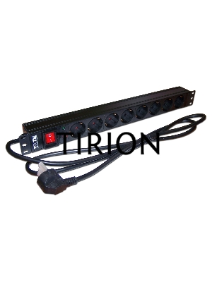 Блок распределения питания Lanmaster TWT-PDU19-16A8P-3.0 гор.размещ. 8xSchuko базовые 16A C14 3м