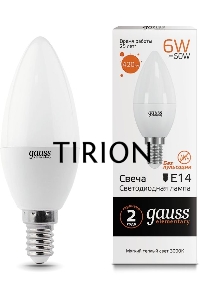 Лампа GAUSS LED Elementary Candle 6W E14 2700K Арт. LD 33116