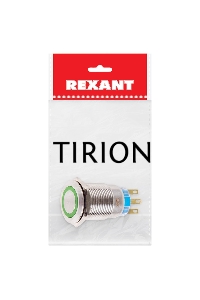 Кнопка  антивандальная Ø19 12В Фикс (5с) ON-OFF/OFF-ON подсв/зеленая  REXANT