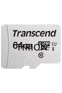 Флеш карта Micro SecureDigital 64Gb Transcend Class 10 TS64GUSD300S-A{MicroSDXC Class 10 UHS-I, SD adapter}