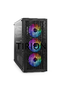 Компьютерный корпус Miditower ExeGate EVO-5001A-EVO800 (ATX, БП EVO800RGB с вент. 12 см, 2*USB+1*USB3.0+HD Audio, черный, 3 вент.12см с RGB подсветкой, боковая панель - закаленное стекло)