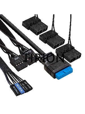 Компьютерный корпус Miditower ExeGate EVO-5001A-EVO800 (ATX, БП EVO800RGB с вент. 12 см, 2*USB+1*USB3.0+HD Audio, черный, 3 вент.12см с RGB подсветкой, боковая панель - закаленное стекло)