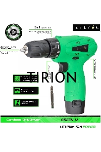 Дрель-шуруповерт Zitrek Green 12-Li  063-4072, 12 В, 1.5 Ач, аккумуляторная