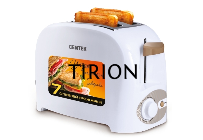 Тостер Centek СТ-1420 белый 750 Вт, 7 уровней мощности, теплоизолированный корпус, функция отмены