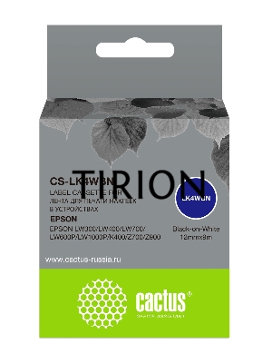 Картридж ленточный Cactus CS-LK4WBN черный шрифт, белый фон (12 мм, 9 м) для Epson LW300/LW400/LW700/LW600P/LW1000P/K400/Z700/Z900