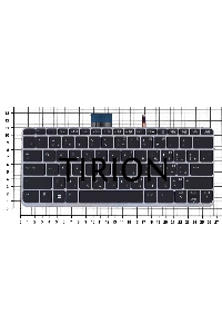 Клавиатура для ноутбука HP EliteBook Folio 1020 G1 черная с серебристой рамкой и  подсветкой