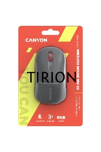 Мышь беспроводная Canyon MW-22 темно-серый, 1600 dpi, радиоканал, Bluetooth, USB, кнопки - 4